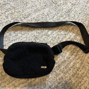 Fluffy Black Belt Bag!